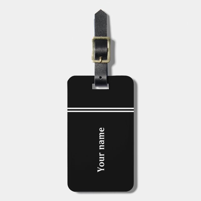 Professional design personalized black luggage tag (Front Vertical)