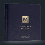 Professional Development Blue Leather Print Binder<br><div class="desc">Keep your professional development records organized and secure with this personalized blue leather binder. The luxurious gold initial adds a touch of elegance to the classic design. Use it to store certificates,  training materials,  resumes,  and more. Customizable with your name and monogram initial.</div>