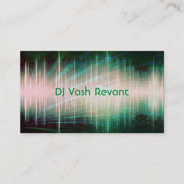 Professional DJ Audio Sound Waves Business Card (Front)