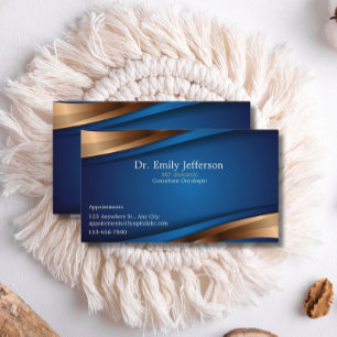 Professional Doctor Blue Gold Personalized Business Card