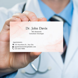 Professional Doctor Blush Pink Personalized Business Card