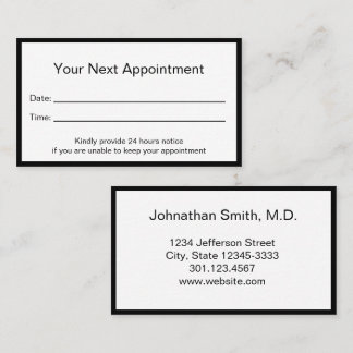 Professional Doctor's Office Appointment Card