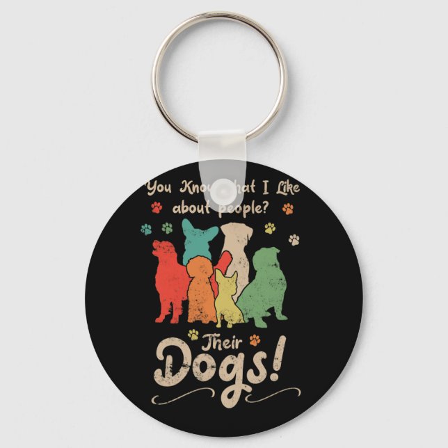 Professional Dog Groomer Dad Grooming Doggie Keychain (Front)