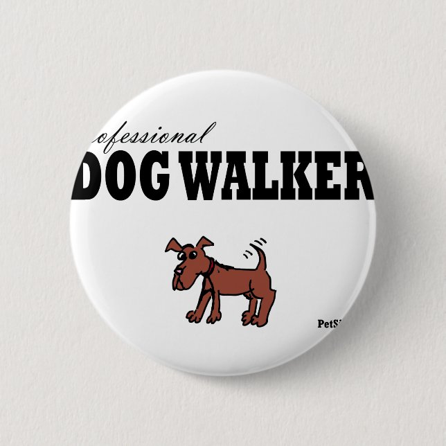 Professional Dog Walker 2 Inch Round Button (Front)
