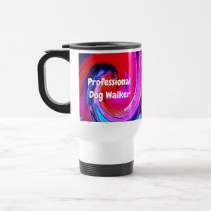 Professional Dog Walker Bright Swirl Tie Dye Travel Mug