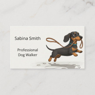 Professional Dog Walker Long-Bodied Pet Walking Business Card