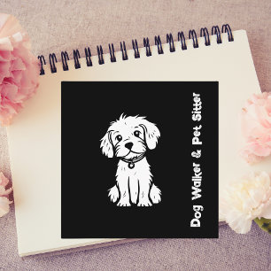 Professional Dog Walker Pet Sitter Stylish  Square Business Card