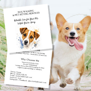 Professional Dog Walking & Pet Sitting Service Square Business Card