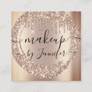 Professional  Drips 6 Punches Custom Logo Rose Square Business Card