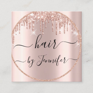 Professional  Drips 6 Punches Hair Stylist Lashes Square Business Card