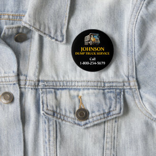 Professional Dump Truck Service 2 Inch Round Button