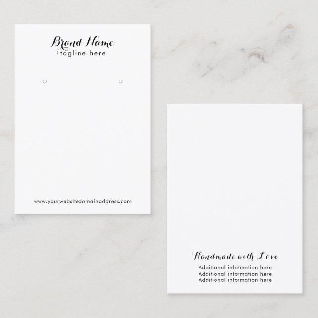 Professional Earring Display Business Card (Front/Back)
