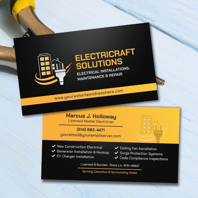 Professional Electrical Contractor - Electrician Business Card (Creator Uploaded)