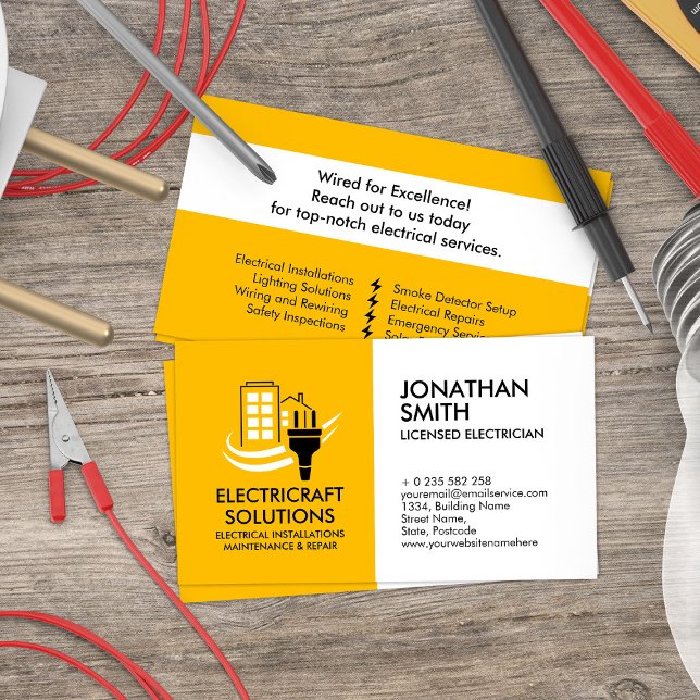 Professional Electrical Contractor - Electrician Business Card (Creator Uploaded)