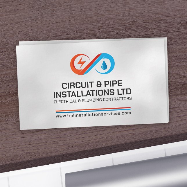 Professional Electrical & Plumbing Contractor  Business Card (Creator Uploaded)