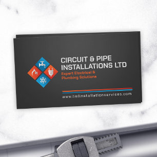 Professional Electrical & Plumbing Contractor Business Card