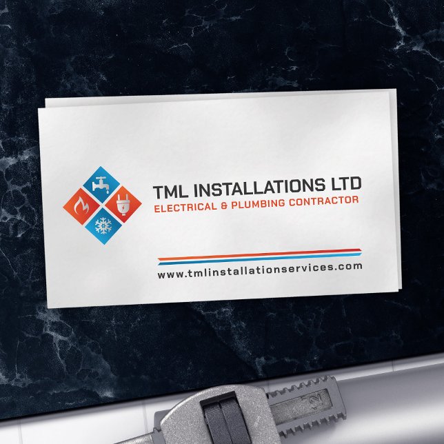 Professional Electrical & Plumbing Contractor  Business Card (Creator Uploaded)