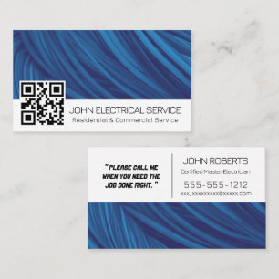 Professional Electrician with QR code Business Card