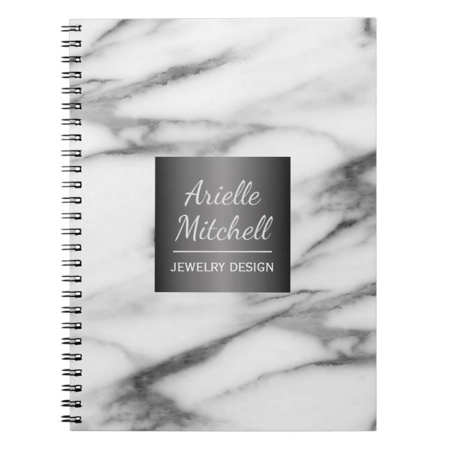 Professional Elegant Alabaster Marble Pattern Notebook (Front)