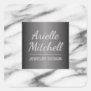 Professional Elegant Alabaster Marble Pattern Square Sticker