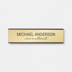 Professional Elegant Black and Gold Door Sign