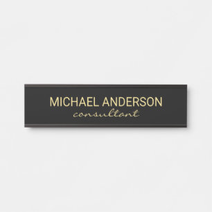 Professional Elegant Black and Gold Door Sign