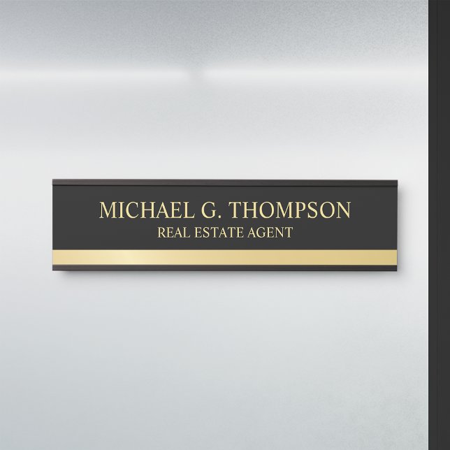 Professional Elegant Black and Gold Door Sign (Creator Uploaded)