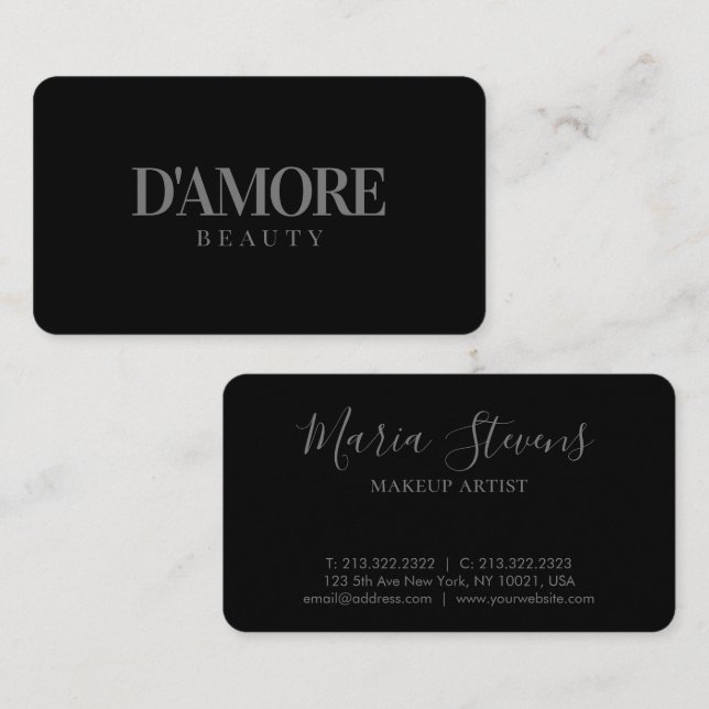 Professional Elegant Black and White Business Card (Front/Back)