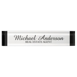 Professional Elegant Black and White Nameplate