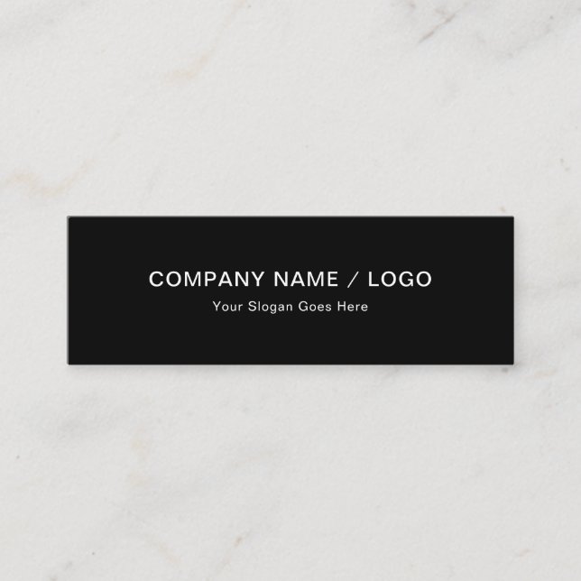 Professional Elegant Black and White Simple Plain Mini Business Card (Front)