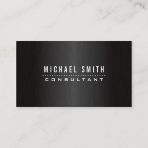 Professional Elegant Black  Brushed Metal Modern Business Card