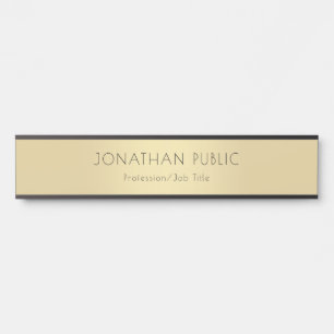 Professional Elegant Black Gold Glamour Template Door Sign