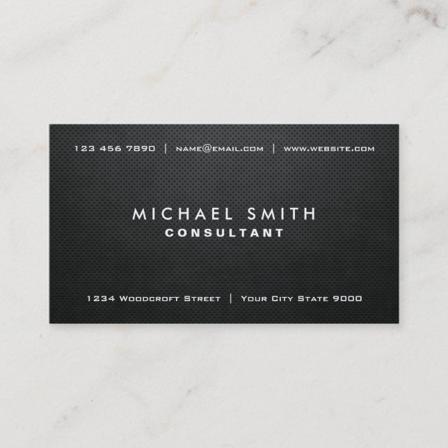 Professional Elegant Black Modern Plain Simple Business Card (Front)