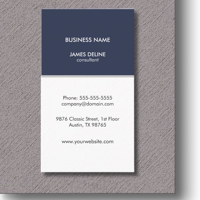 Professional Elegant Blue White Consultant Business Card (Creator Uploaded)