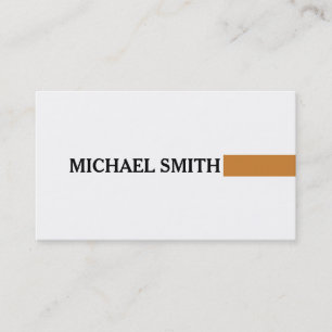 Professional Elegant Bronze Modern Plain White Business Card