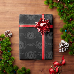 Professional Elegant Business Monogram Gift Wrap