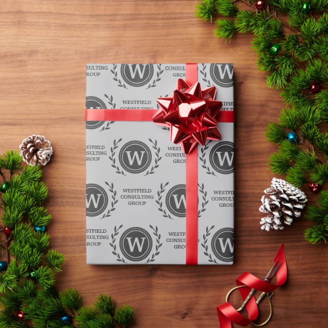 Professional Elegant Business Monogram Gift Wrap (Holiday Gift)