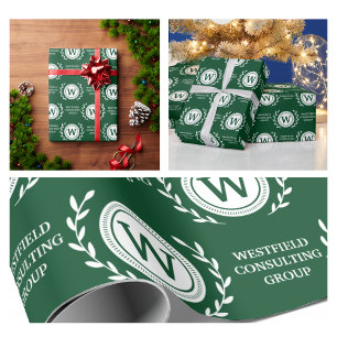 Professional Elegant Business Monogram Gift Wrap