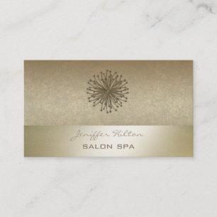 Professional elegant chic dandelion old gold look business card