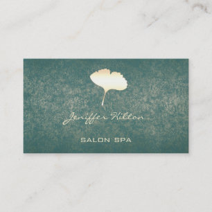 Professional elegant chic ginko leaf business card