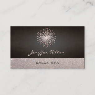 Professional elegant chic glittery dandelion business card