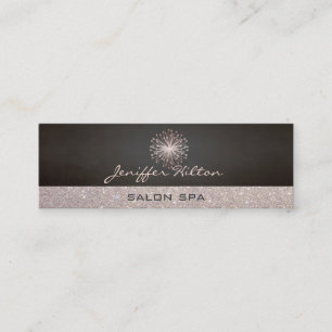 Professional elegant chic glittery dandelion mini business card