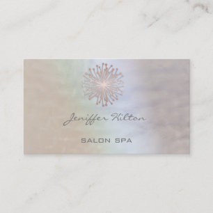 Professional elegant chic holographic dandelion business card