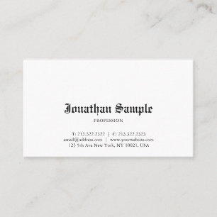 Professional Elegant Classic Old English Plain Business Card