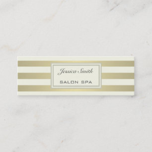 Professional elegant classy golden look stripes mini business card