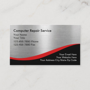 Professional Elegant Computer repair QR Cod Business Card