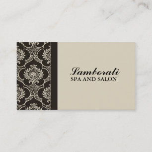 Professional Elegant Cosmetologist Damask Floral Business Card