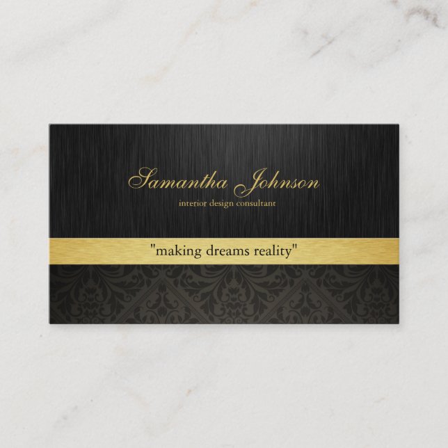Professional Elegant Damask Business Cards (Front)