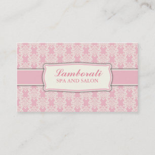 Professional Elegant Damask Floral Pattern Salon Business Card