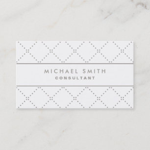 Professional Elegant Dot Pattern White Simple Business Card